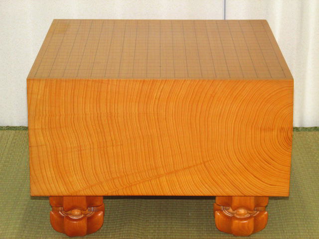 △日本産本榧天地柾目五寸五分碁盤△盤覆（囲碁）